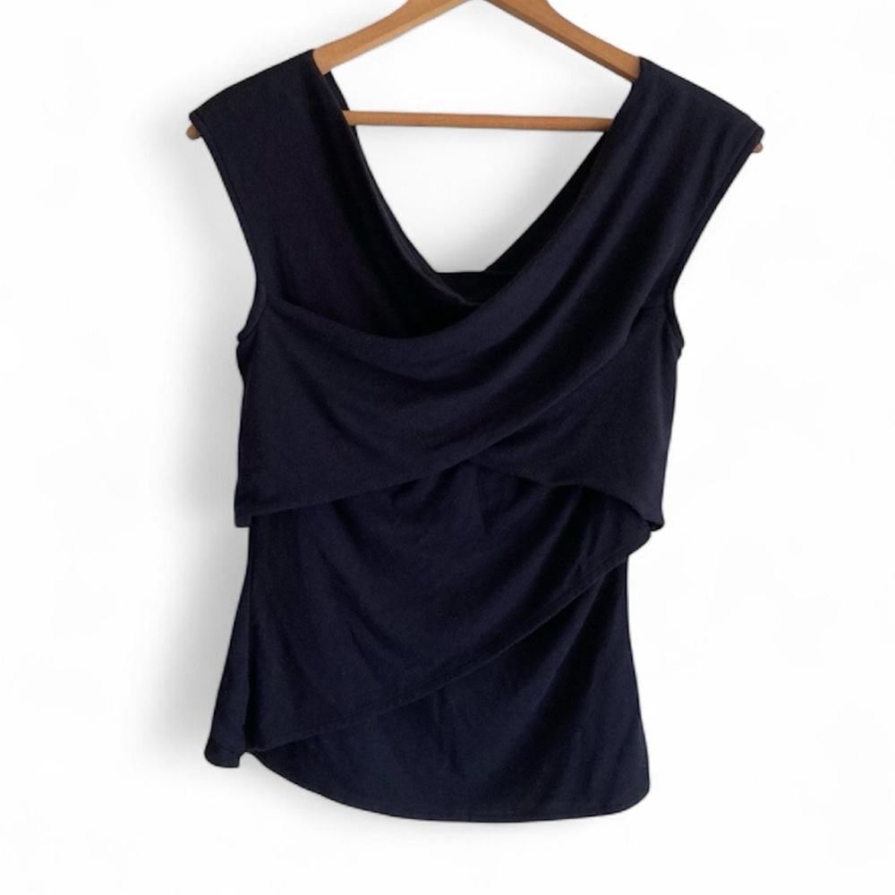 Theory Off The Shoulder Layered Wrap Top Medium